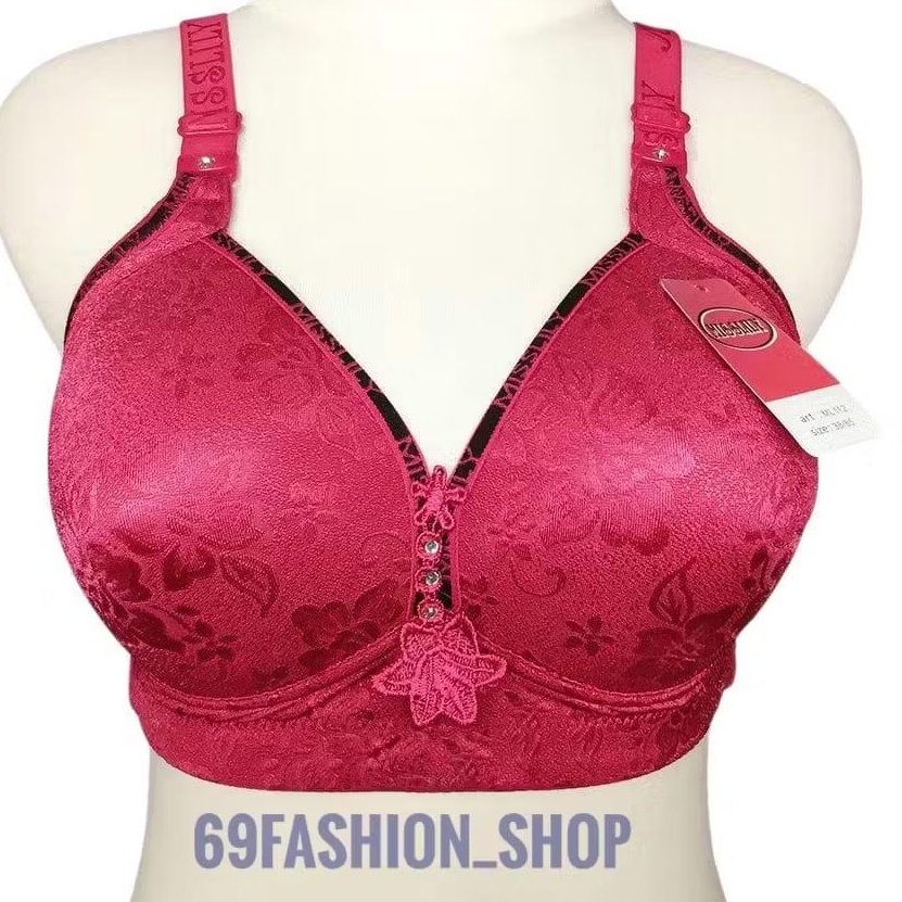 BRA JUMBO CUP C Misslily embos 112 PREMIUM BRA ELEGAN MEWAH Cup C Besar Jumbo Kait 3 Brukat Tanpa Ka