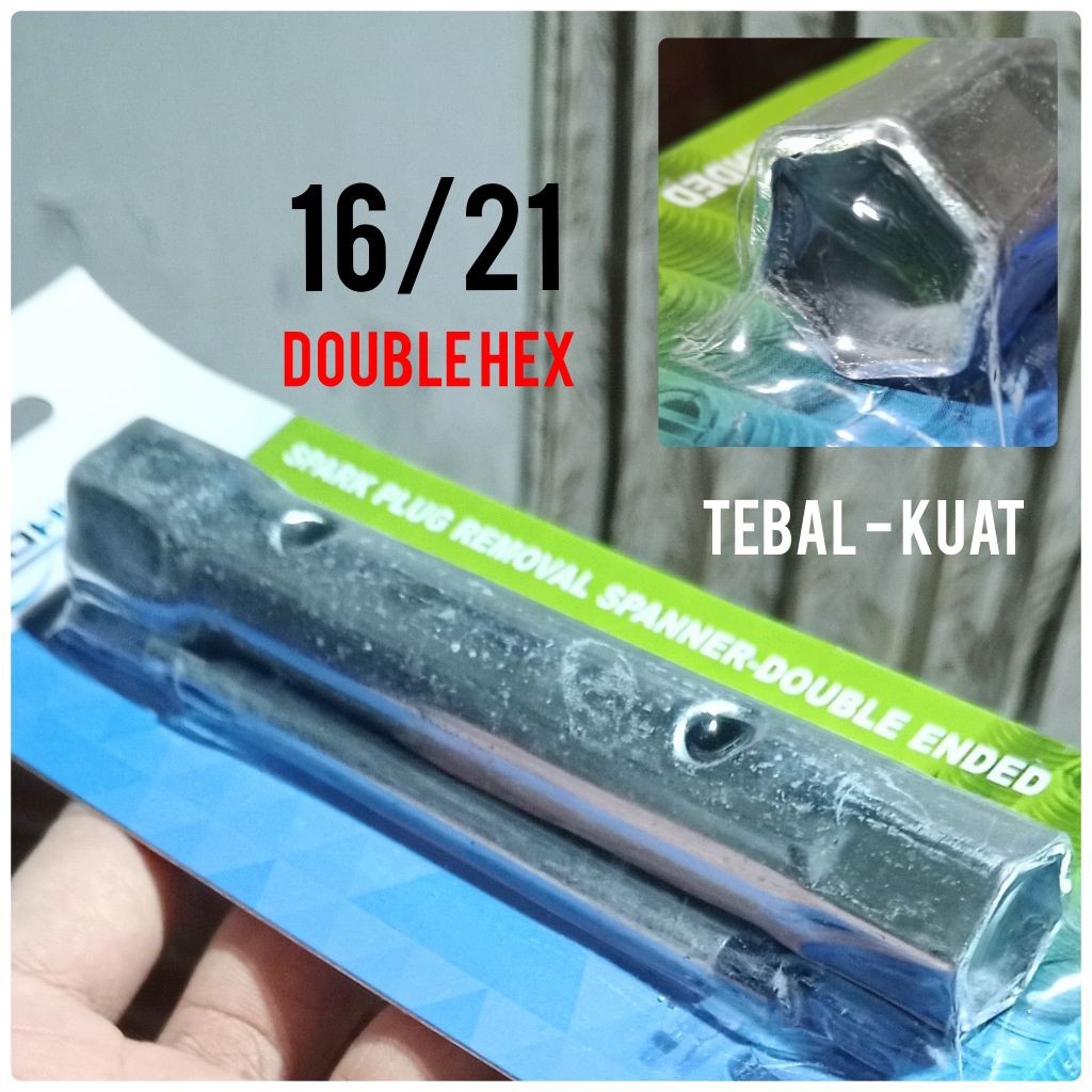 KUNCI BUSI MOBIL MOTOR - 2 IN 1 • DOUBLE HEX - 16/21 • NGK|DENSO|BOSH|BRISK|CHAMPION • KIJANG-L300-C