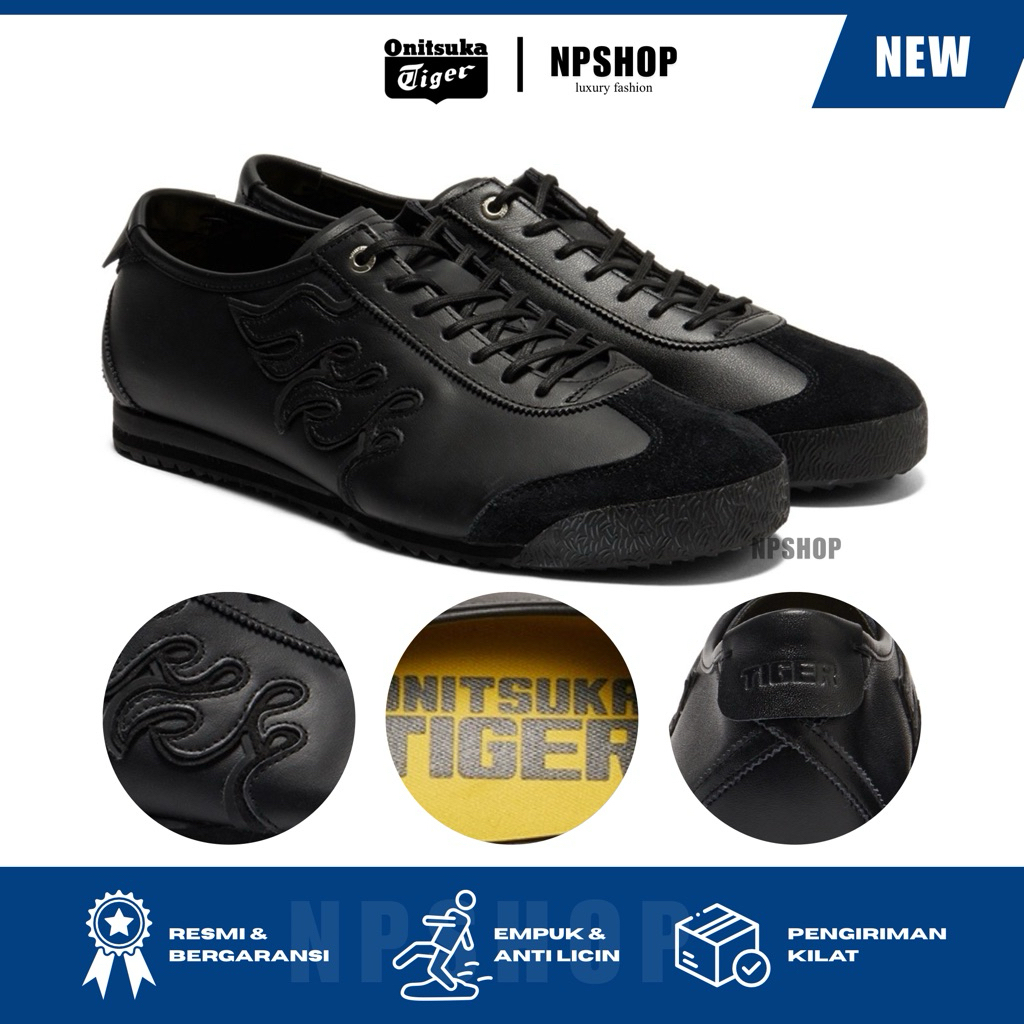 [0riginal 100% ] Sepatu 0nitsuka Tiger Mexico 66 SD All Black  / 0nitauka SD Hitam