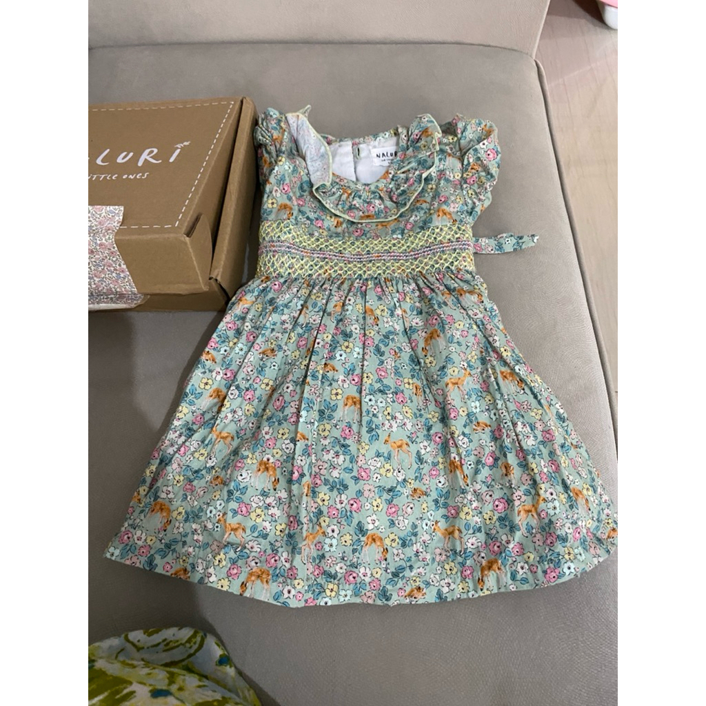 NALURI - chloe dress - smocked dress anak perempuan preloved