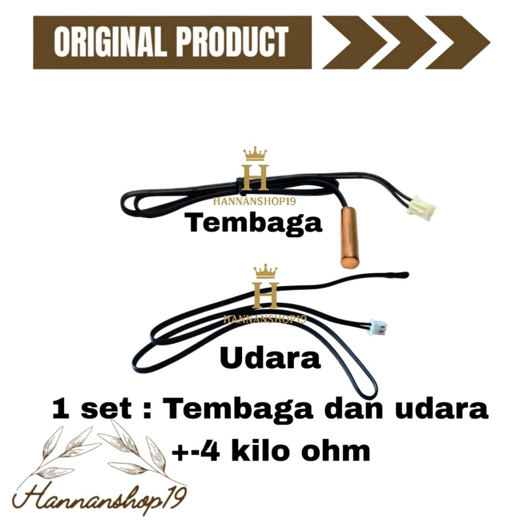 thermis termis Thermistor AC Aux tembaga dan udara 1set / sensor suhu AC Aux tembaga dan udara