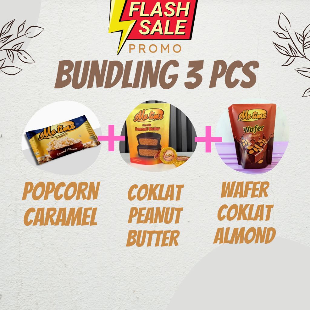 

Flash Sale termurah paket bundling Popcorn caramel + coklat peanut butter + Wafer Almond