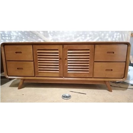 Bufet Meja TV Minimalis Kayu Jati Model Retro 4 Laci TERBARU/furniture rumah/meja tv plastik/rak tv 