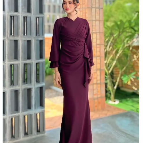 Cantika Gamis Ceruti Duyung Malaysia Elegan  Gamis Kondangan Model Kekinian 2025