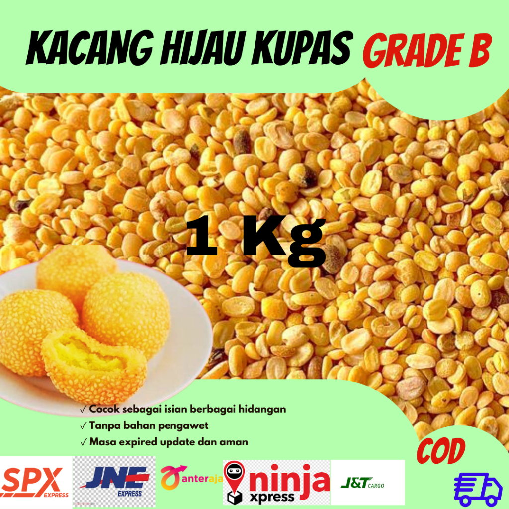 

PROMO KACANG HIJAU KUPAS CAMPUR 1KG GRADE B