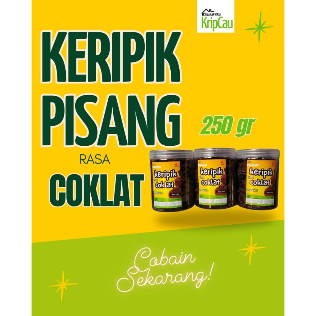 

KERIPIK PISANG COKLAT CHOCO CHIPS 250GR (Kemasan Toples)