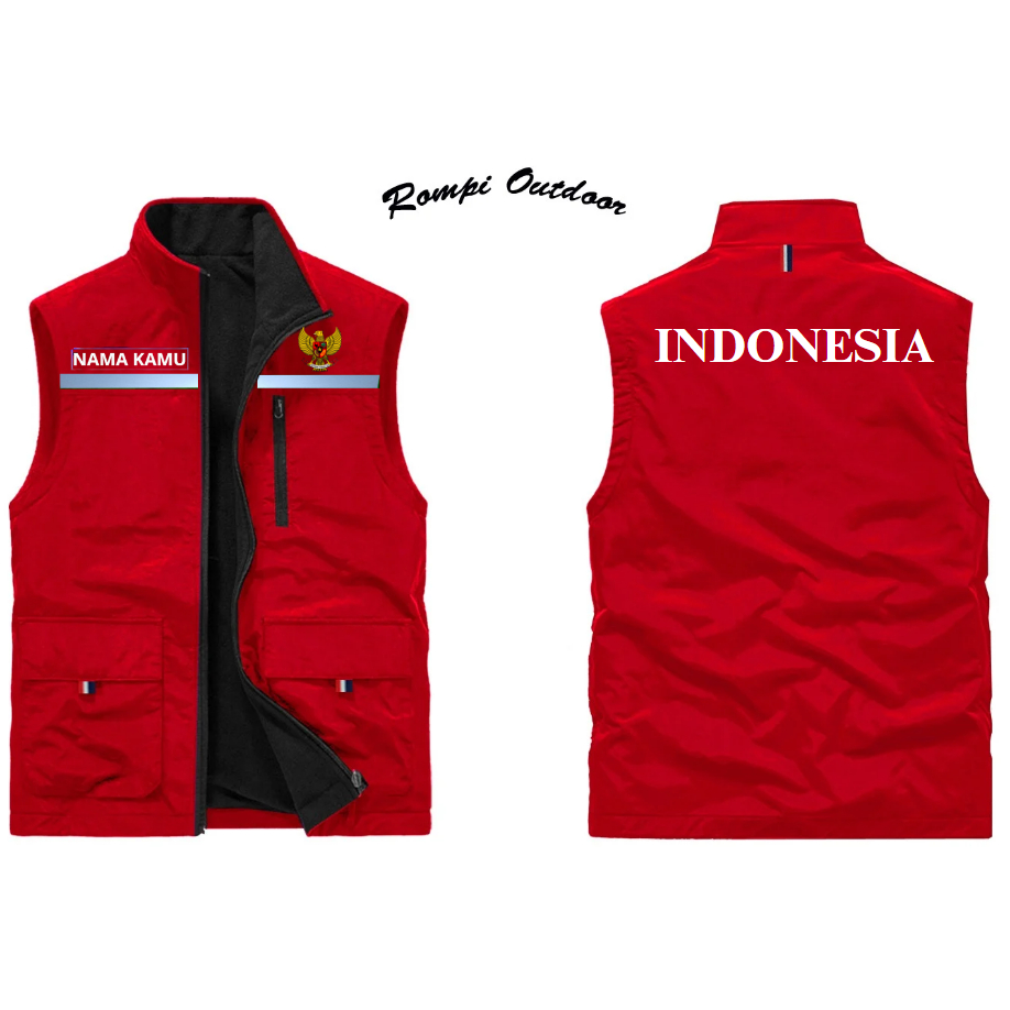 Rompi Vest Pria Custom | Rompi Logo Garuda | Rompi Parasut Outdoor Tactical | Rompi Outdoor Skotlet 