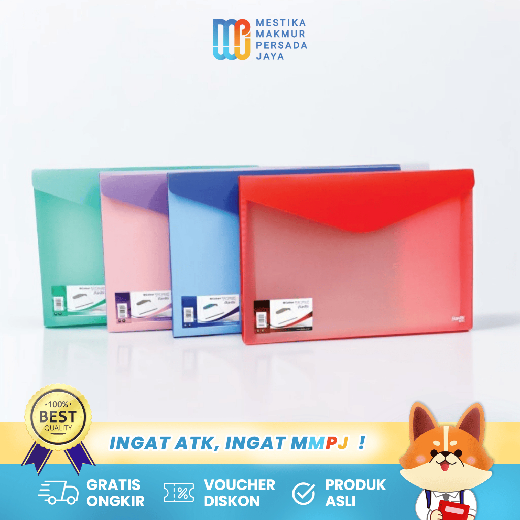

Bantex 8015 Bi‑Colour Poly Wallet Folio – Map Tempat Berkas Dokumen 2 Divider 3 Kantong