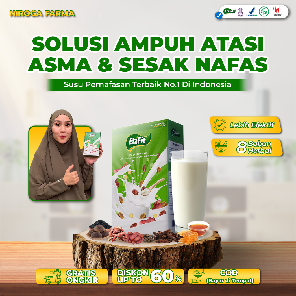 

Etafit Obat Herbal Asma Sesak Nafas & Detox Paru Paling Ampuh - Susu kambing Etawa Bubuk Murni Asli