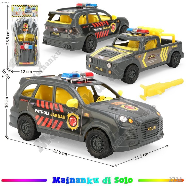 [Mainanku] Mainan Anak Mobil Jeep Polisi Pick Up Friction Polisi Mainanku