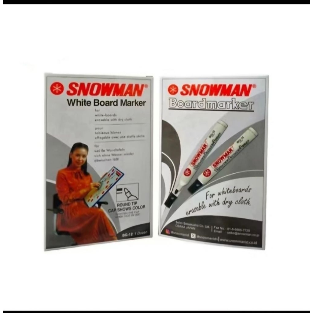 

Spidol Whiteboard Snowman BG-12 HITAM ( LUSINAN )