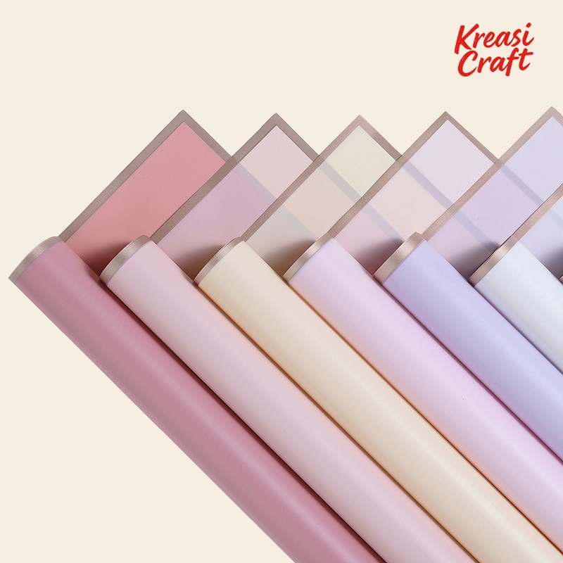 

[20 lembar] KreasiCraft Kertas Buket Cellophane List Les Gold Bungkus Bunga Flower Wrapping Paper