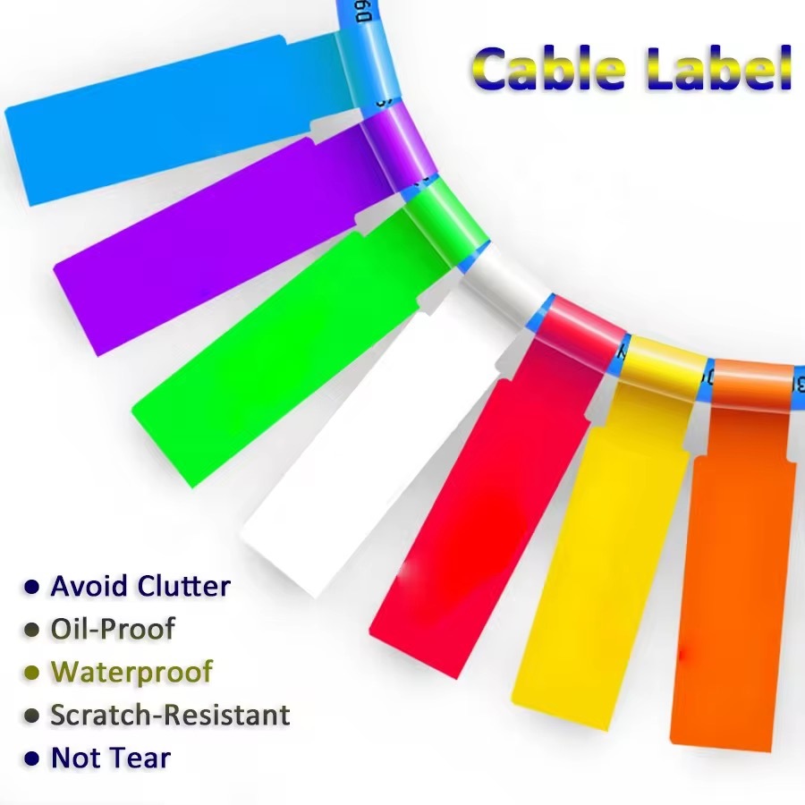 600Pcs Stiker Label Kabel Penanda Kabel Stiker Label Penanda Kabel Jaringan Cable Label Solusi Kebut