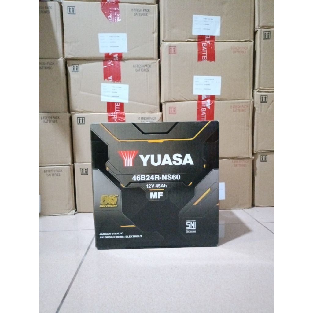 AKI MOBIL APV, LUXIO, GRAND MAX, AVANZA, XENIA, RUSH NS60 / 46B24R YUASA MF AKI KERING