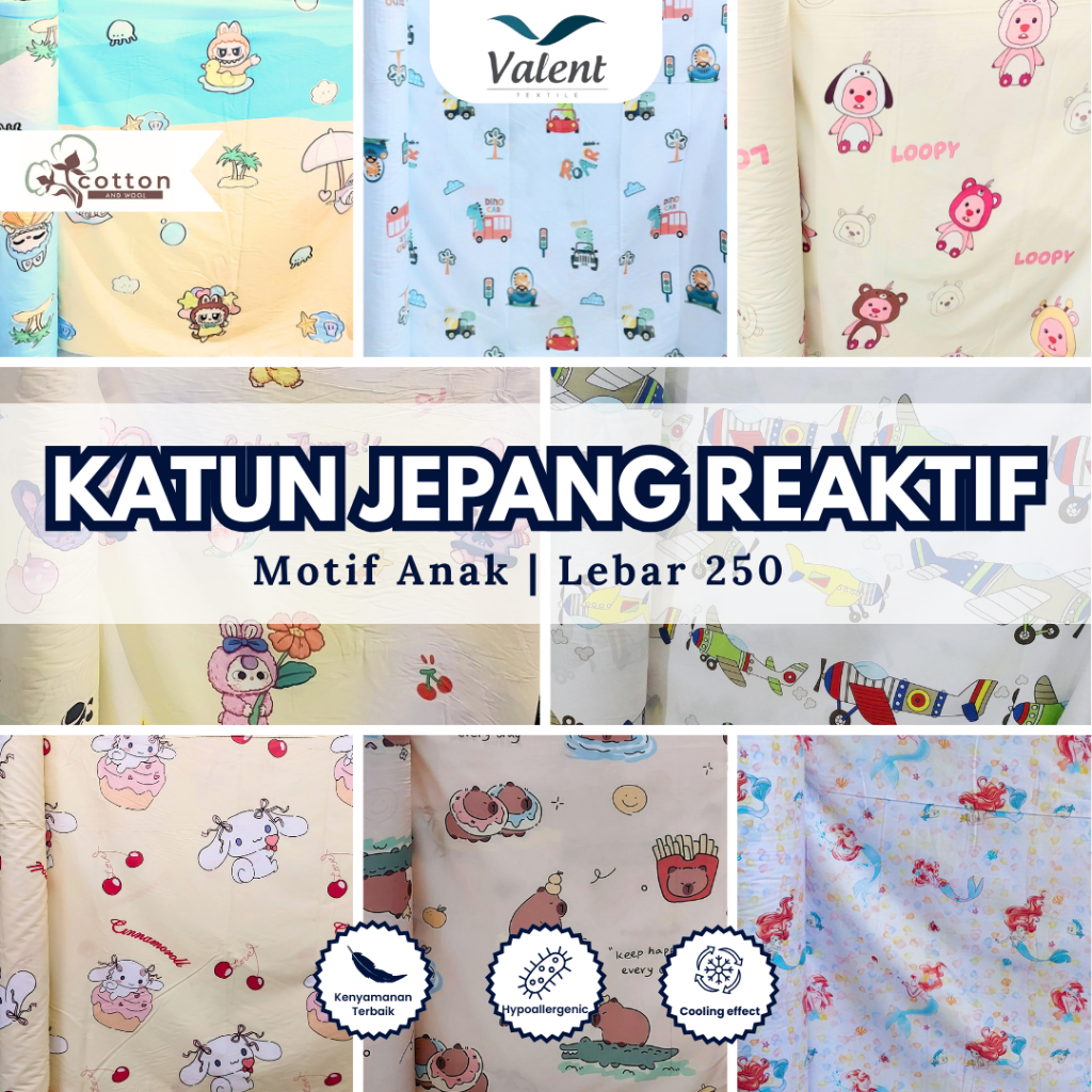 Kain Meteran Katun Jepang Reaktif Motif Anak - Part 2