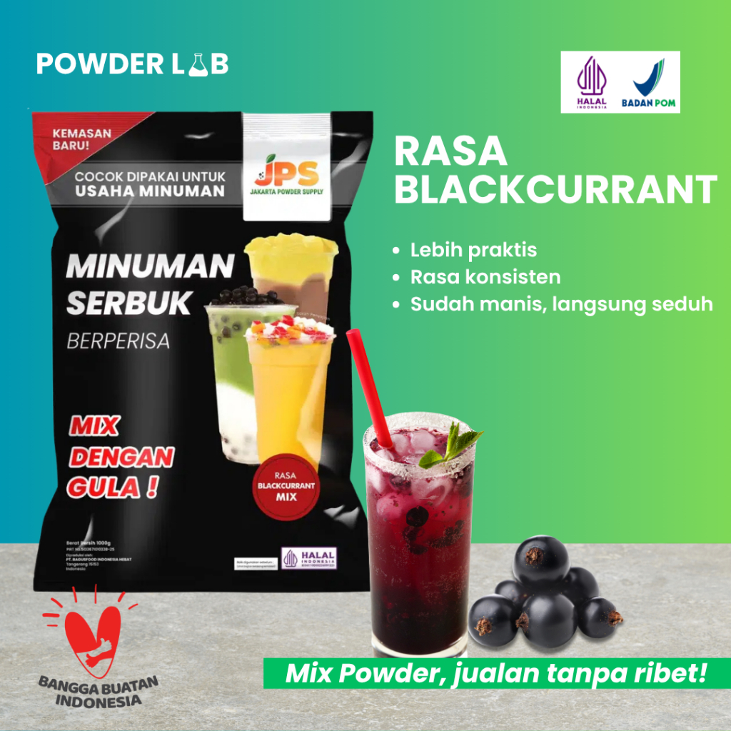 

Bubuk Minuman JPS Mix Rasa Blackcurrant 1 KG - Powder Drink Premium Mix