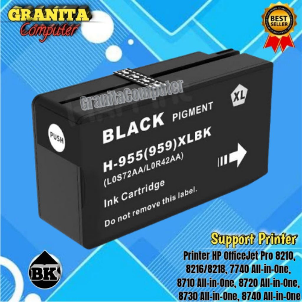 Tinta Catridge Compatible HP 955XL Black For HP OfficeJet Pro 8210, 8216/8218, 7740,7730,7720, 8710 