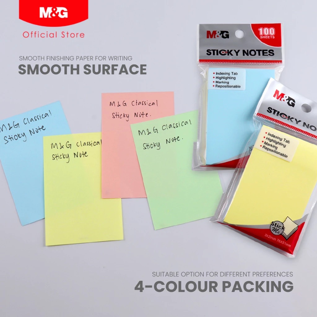 

M&G Sticky Notes Pastel Polos 100 Lembar