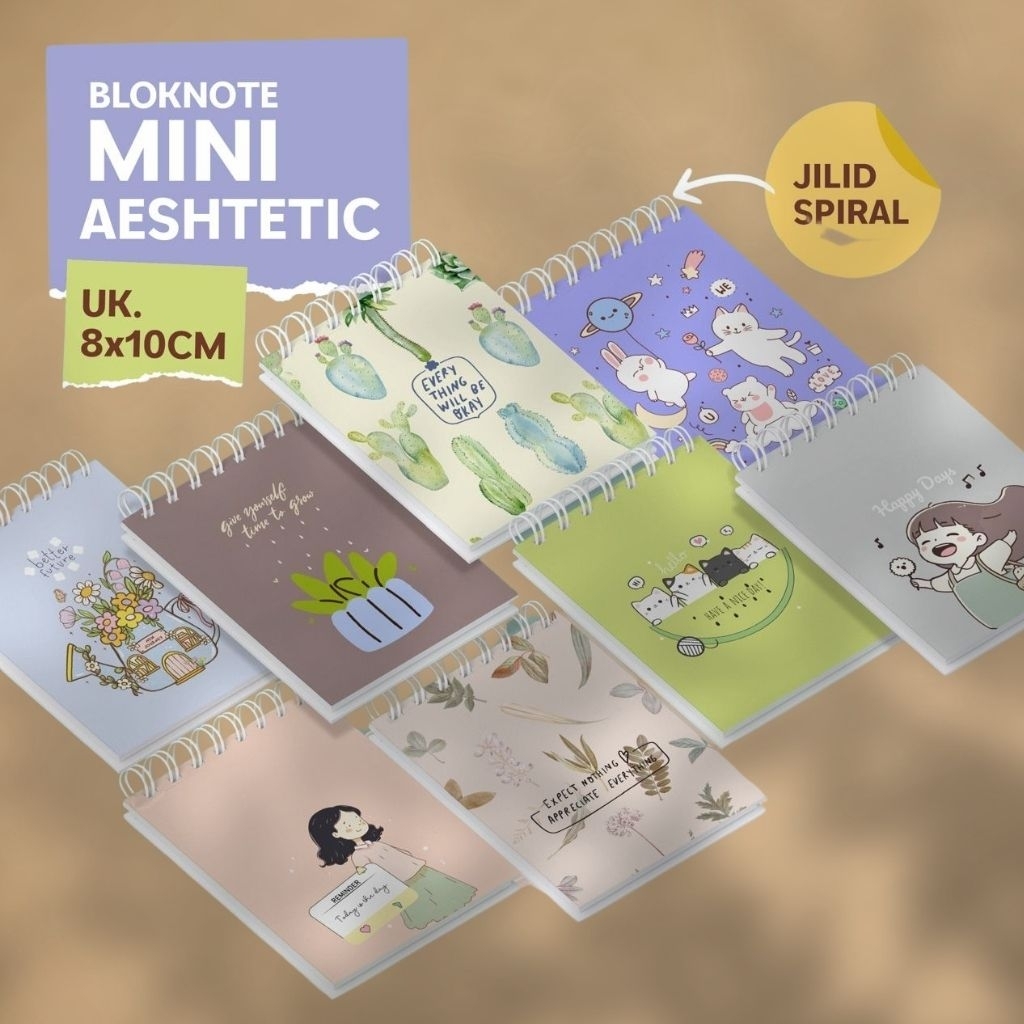 

NOTEBOOK MINI | NOTEBOOK AESTETIC | BUKU CATATAN | BLOKNOTE SPIRAL | ISI 40LEMBAR | ATK