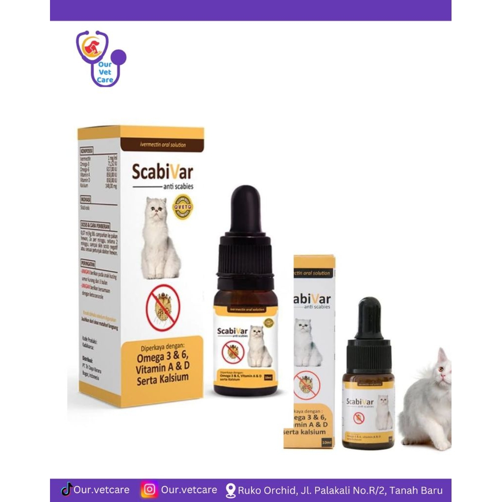Scabivar 10 Ml Oral -  Obat Scabies Kutu Kucing