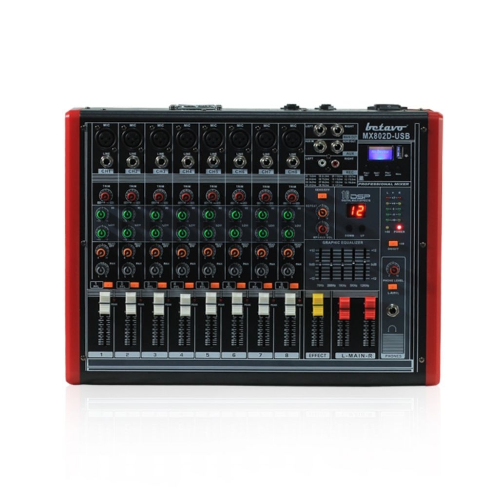 POWER MIXER BETAVO MX-802D PROFESIONAL POWER MIXER 8 CHANNEL DIGITAL EFFECT DSP 16 CHANNEL USB+BLUET