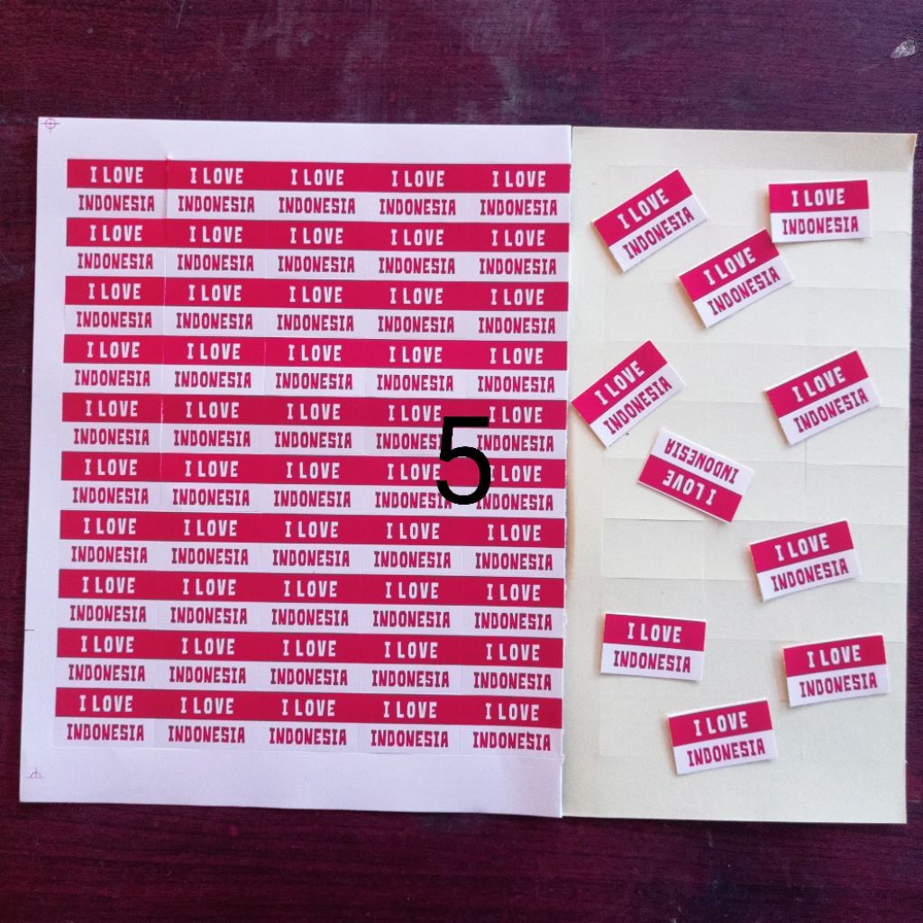 

50pcs Sticker Pipi Merah Putih I Love Indonesia uk20x30.