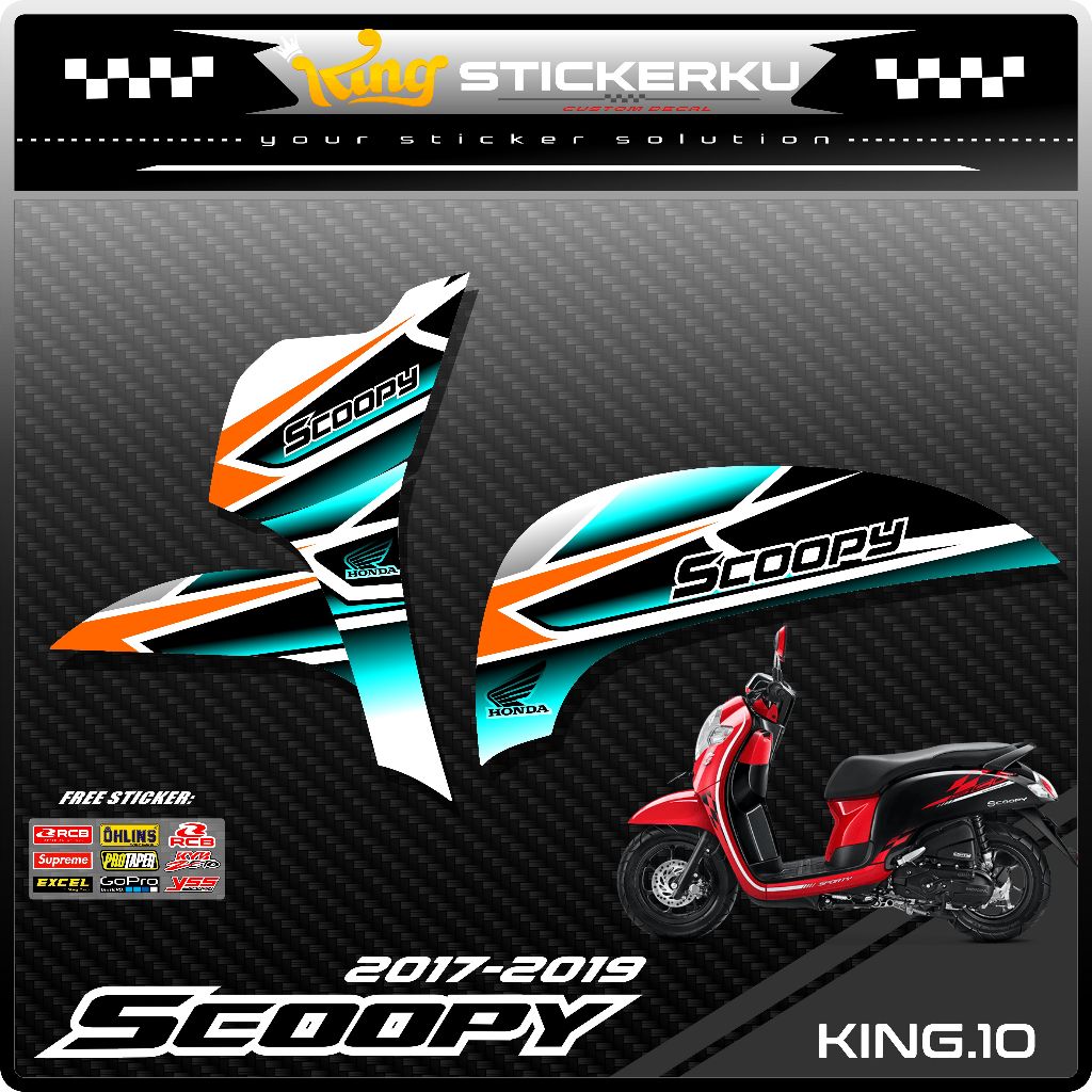 Stiker Striping Scoopy New 2017/2020 - Striping Standar Scoopy New Premium Racing(COD) KS.010