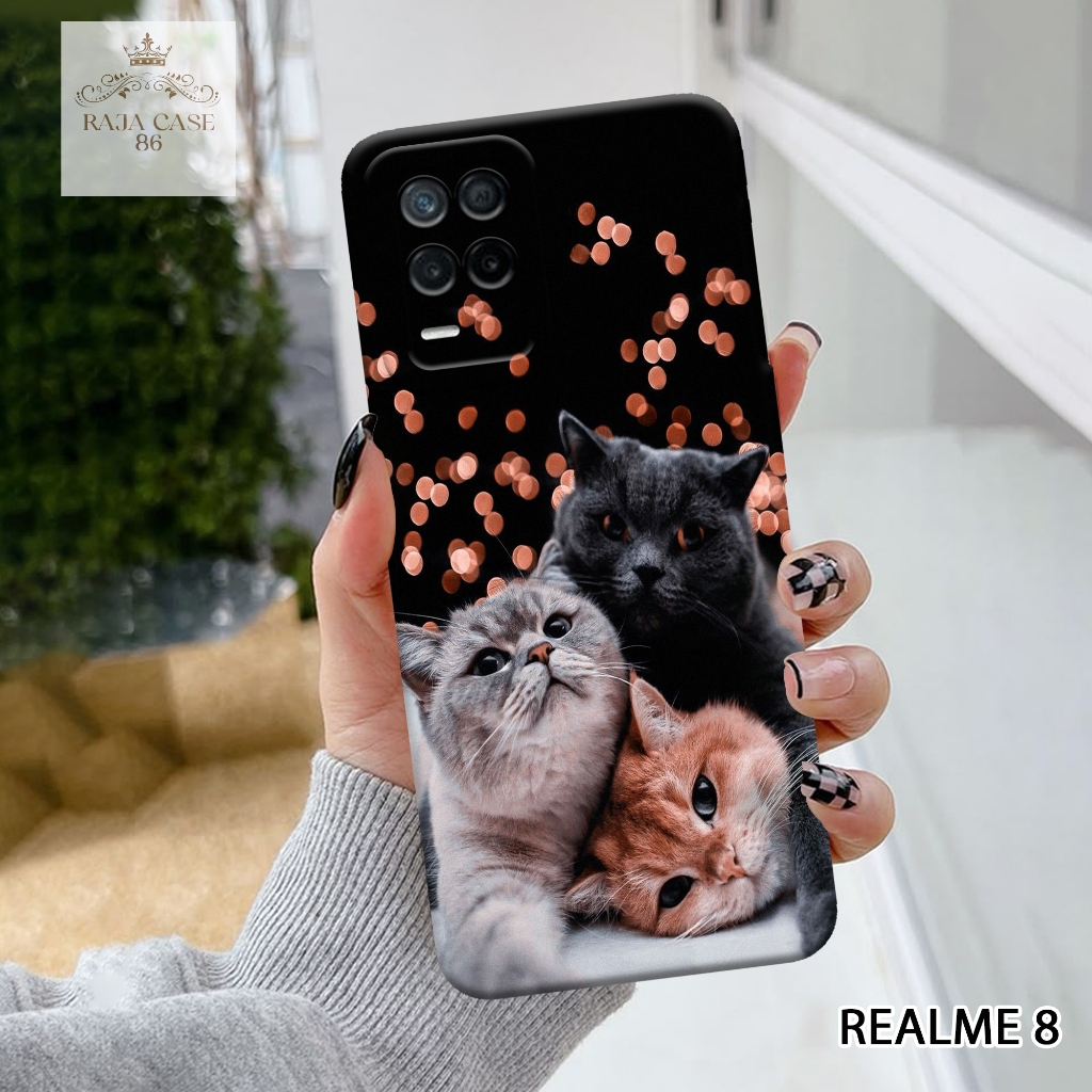 Case Realme 8 - Rajacase - casing Realme 8 - Motif case Cats - Pelindung handphone - Realme 8 - Soft