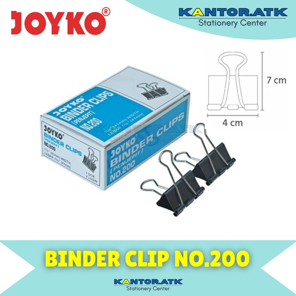 

(12Pc) Binder Clip Joyko No.200 Klip Penjepit Kertas NO200