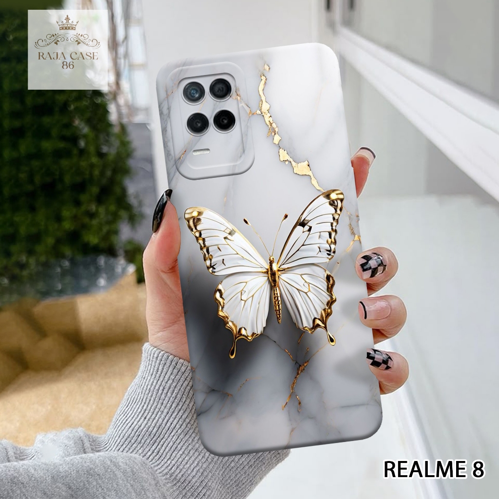 Case Realme 8 - Rajacase - casing Realme 8 - Motif case Kupu - Pelindung handphone - Realme 8 - Soft