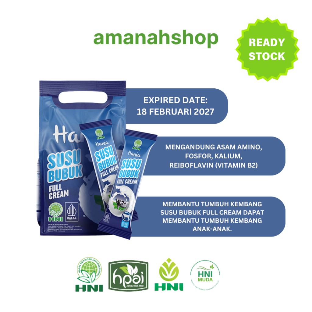 

Hania Susu Bubuk Fullcream HNI HPAI