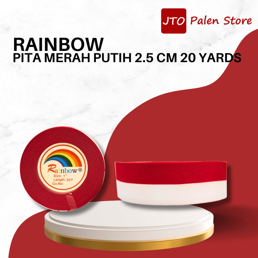 

RAINBOW Pita Merah Putih 1 inci 20 Yards