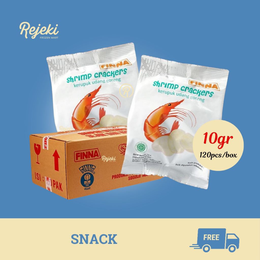 

Finna Shrimp Crackers Kerupuk Udang Siap Makan 10bks - Rejeki Frozen