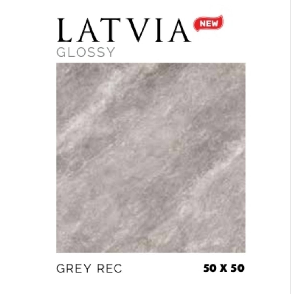 KERAMIK MEREK PLATINUM TYPE LATVIA GREY REC UKURAN 50X50 GLOSSY