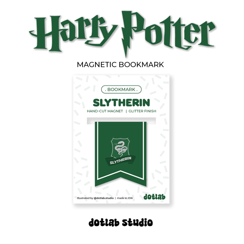 

DOTLAB SLYTHERIN HARRY POTTER HOUSES MAGNETIC BOOKMARKS | NOVEL | MOVIE BOOK GLITTER AESTHETIC CUTE