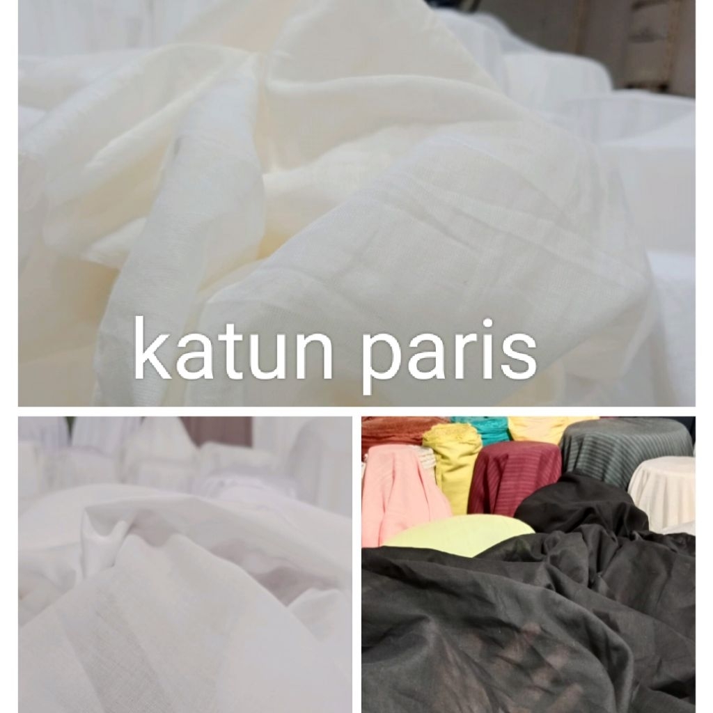 bahan kain katun Paris polos (harga per meter)