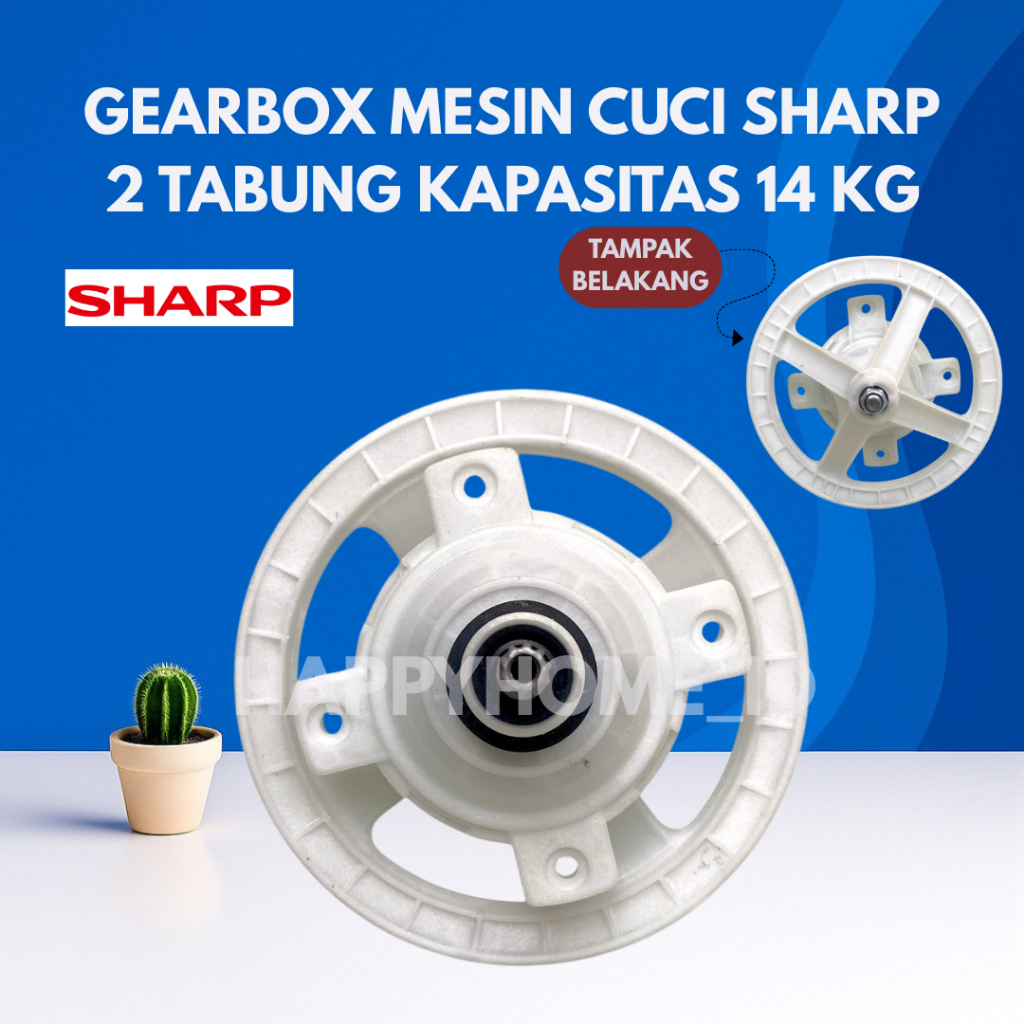 GEARBOX MESIN CUCI SHARP 14KG / MESIN CUCI SHARP 2 TABUNG GIGI 10 Es-T1490