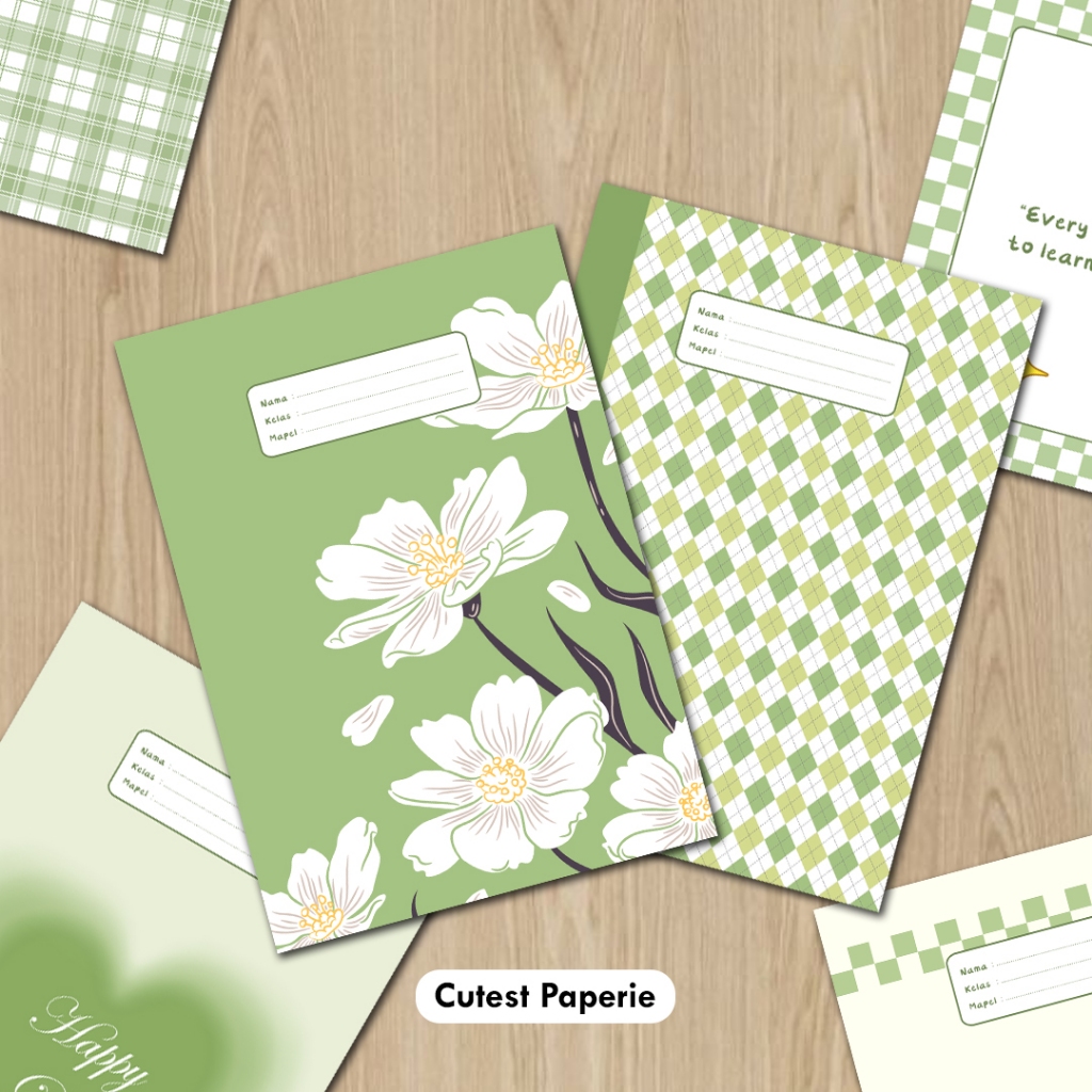 

[10 lembar] SAMPUL BUKU TULIS MOTIF AESTHETIC NATURE GREEN
