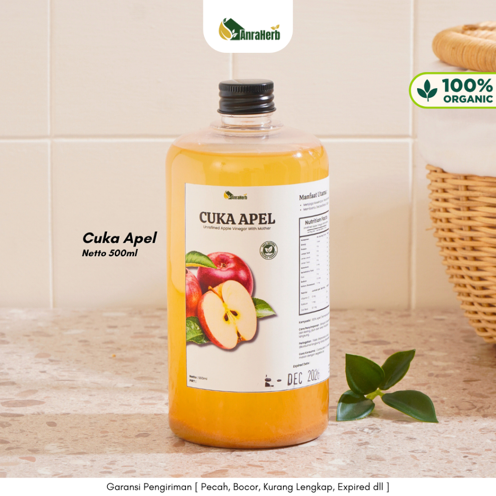 

AnraHerb Cuka Apel 500ml With Mother Murni | Fermentasi Alami Premium untuk Detox & Imun Tubuh