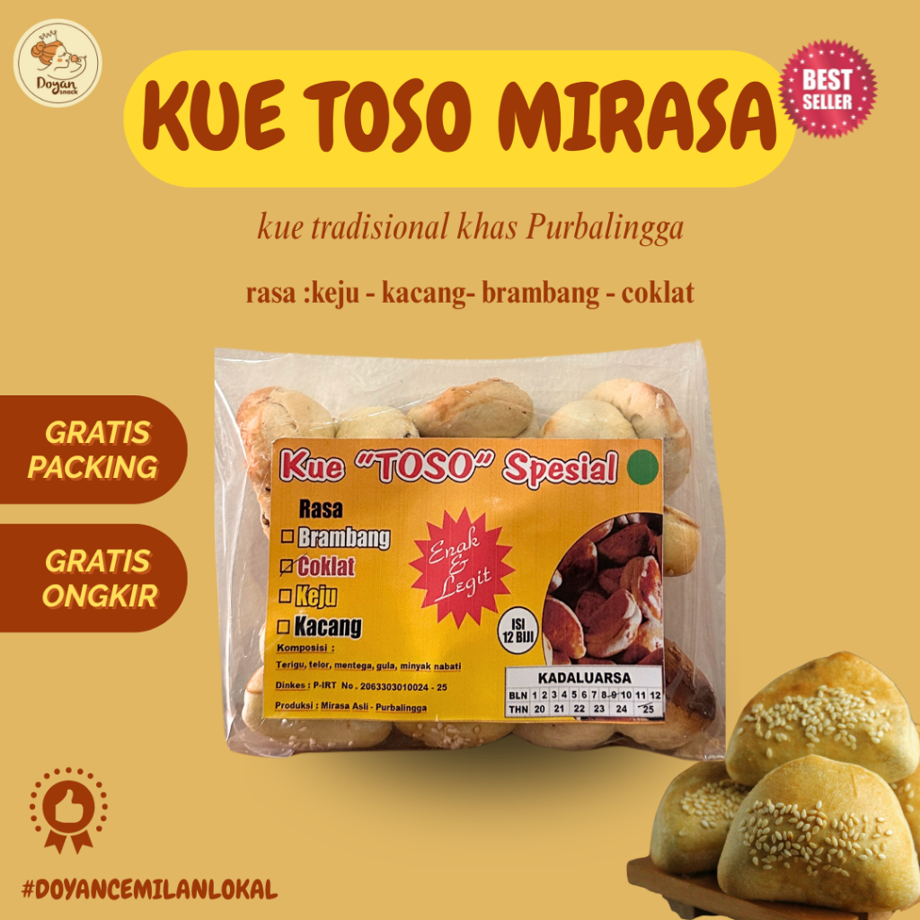 

TOSO MIRASA / TOSO PURBALINGGA / OLEH-OLEH BANYUMAS TOSO