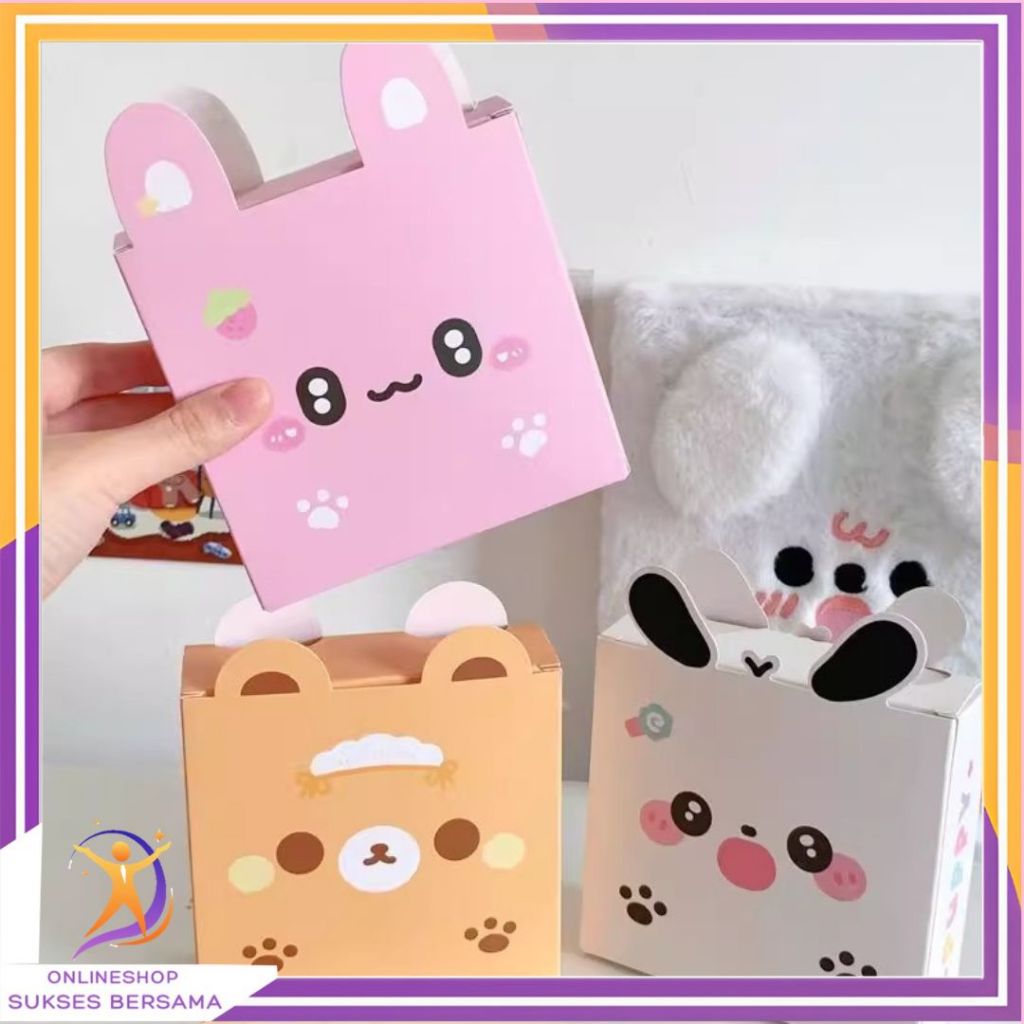 

OSB Goodie Box Hampers Gift Cute Animal Series Paper Box Ultah Kids Dus hadiah Snack Permen Kue karakter kartun lucu Tas Box Bingkisan Ulang tahun