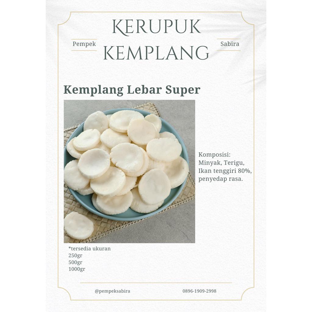 

KERUPUK KEMPLANG ASLI PALEMBANG MENGGUNAKAN IKAN TENGGIRI