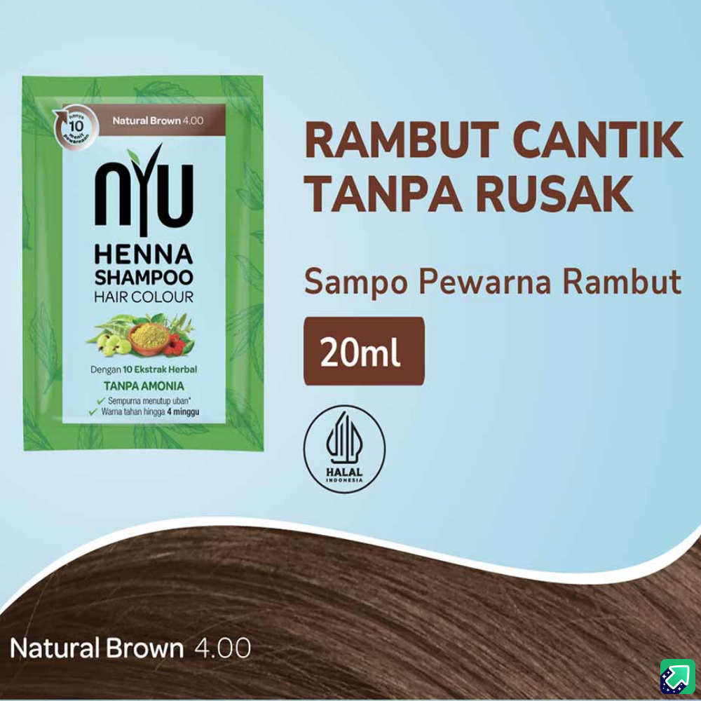 nyu henna shampoo natural brown 20ml