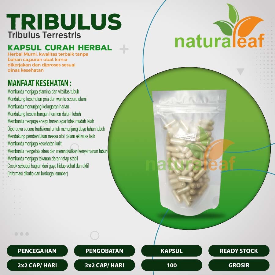 Tribulus Terrestris 200x500mg Kapsul Herbal Suplemen Keseimbangan Hormon