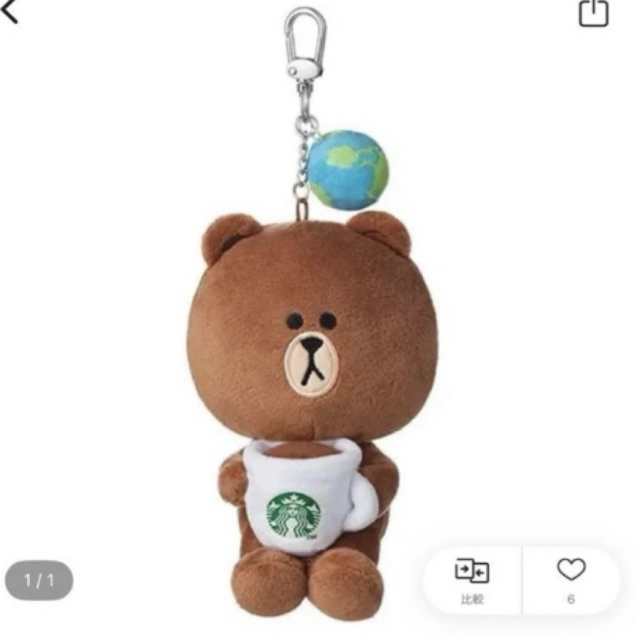 Starbucks LINE Brown Keychain SUPER DUPER RAREEE