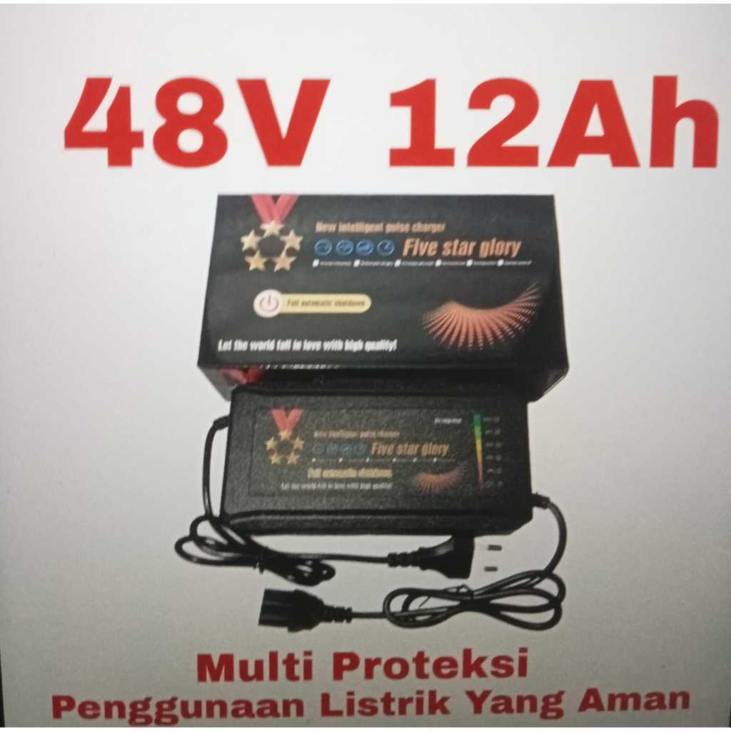 Charger Sepeda Listrik 48V 12AH / Casan sepeda listrik /Universal Charger Motor Listrik / Baterai Se