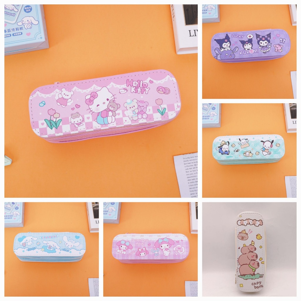

Kotak Pensil PU Leather Karakter Kuromi, Melody, Cinnamoroll, Panda, Pochacco, Capybara, Astronout, Girl