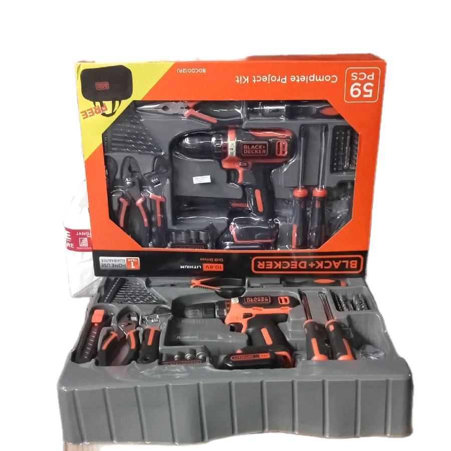 Bor set 59pcs Black+Decker CORDLESS DRILL SET