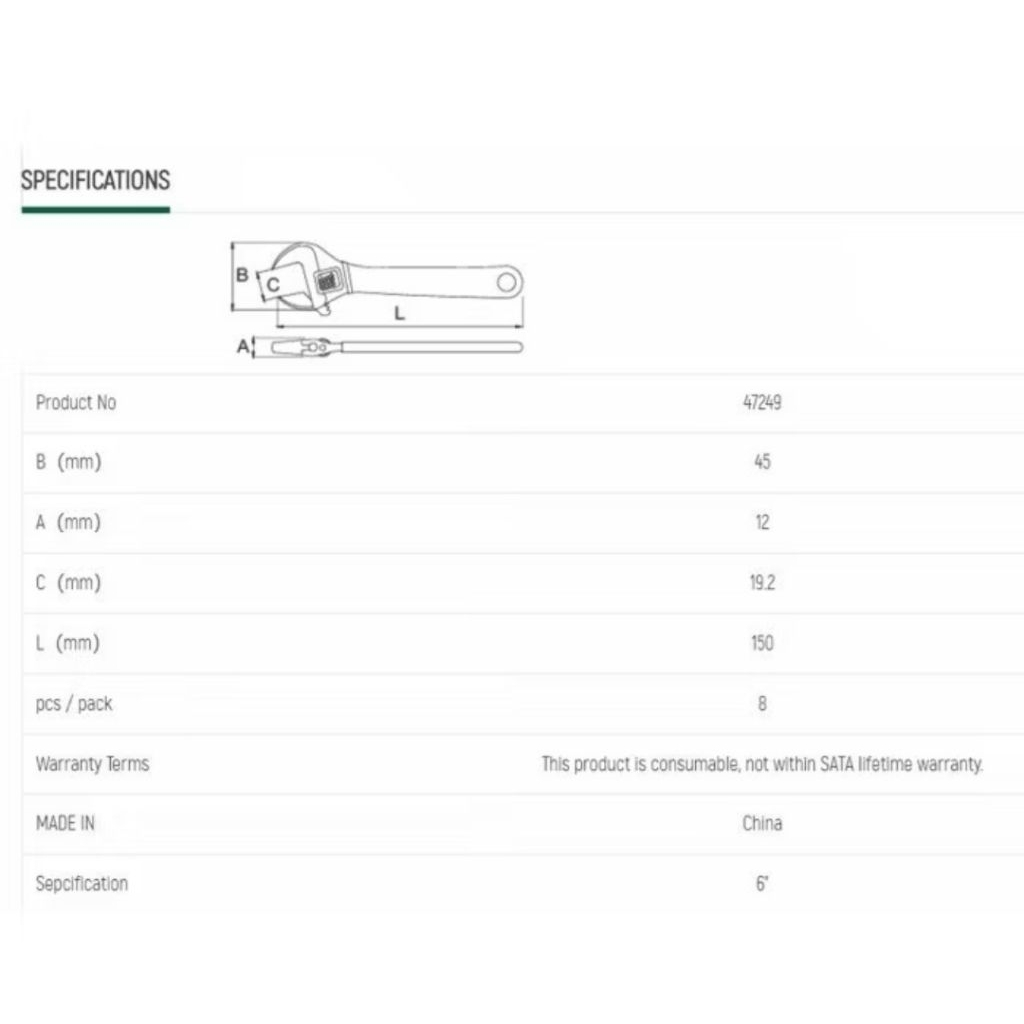 Kunci Inggris SATA 6 "47249"
