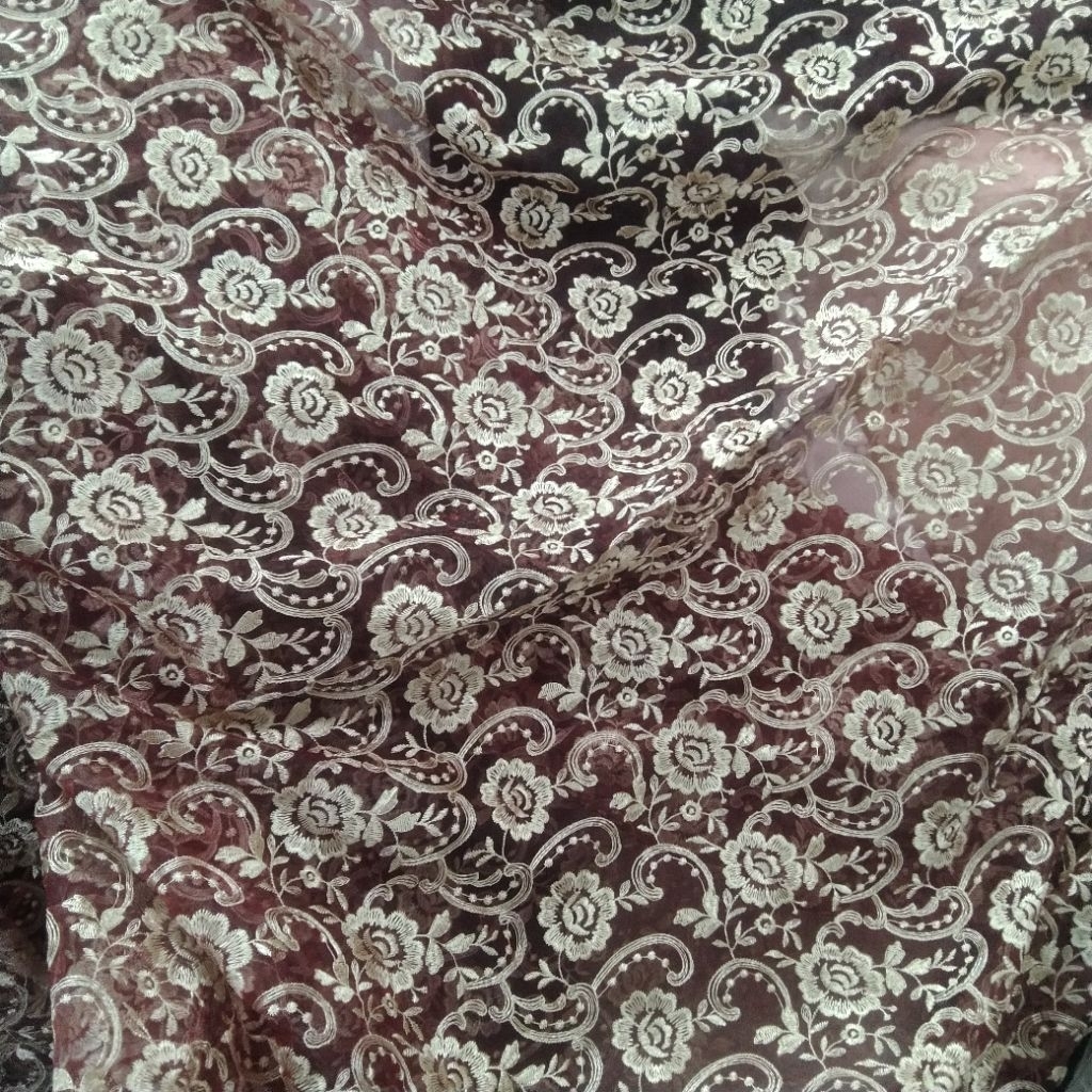 Kain organza bordir | Harga/0,5m | bahan organza bordir| bahan organza bordir | kain organza bordir.